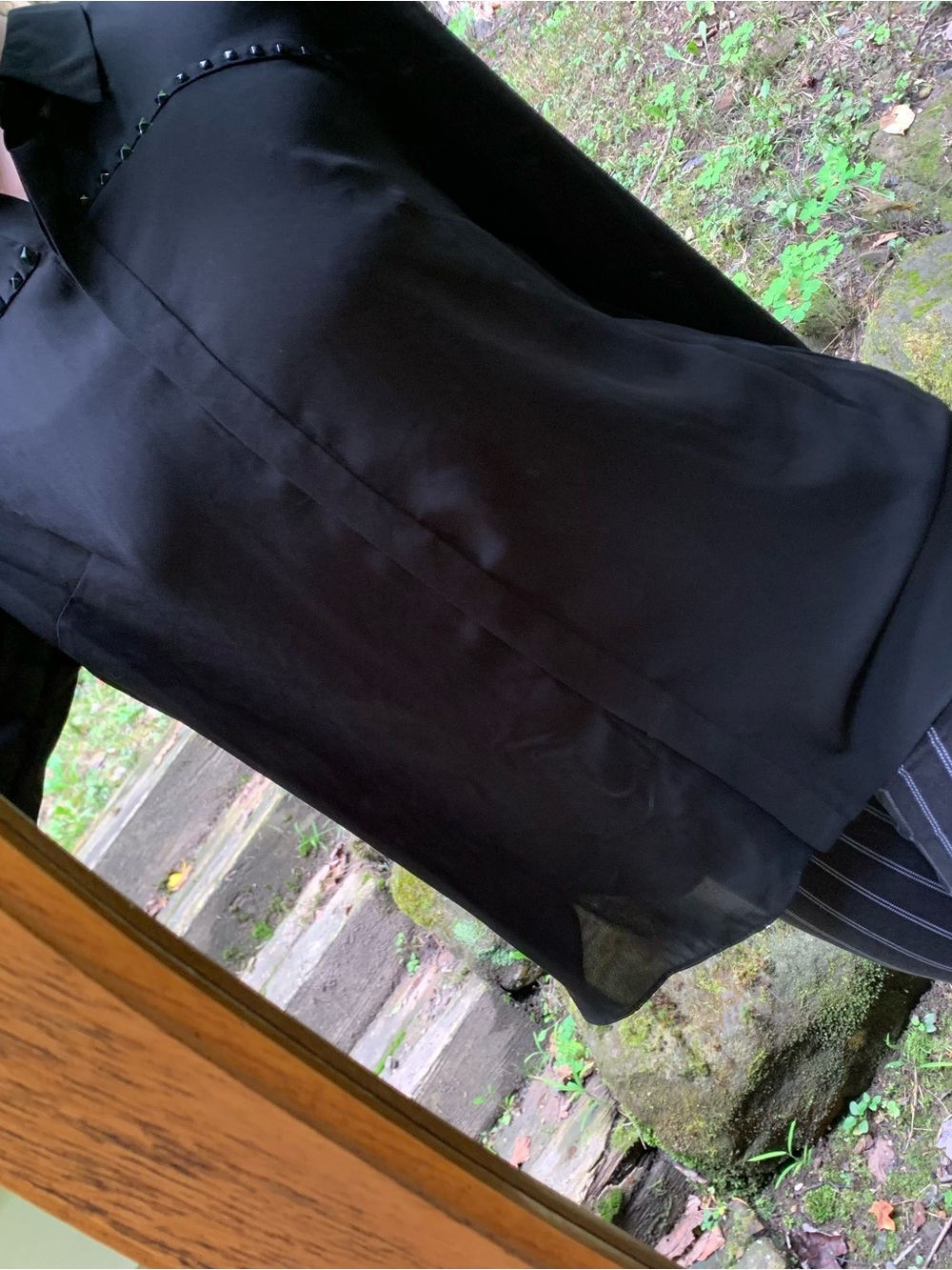 Black Stud-Trim Blouse - Picture 2 of 9
